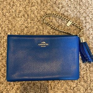 Blue COACH wristlet